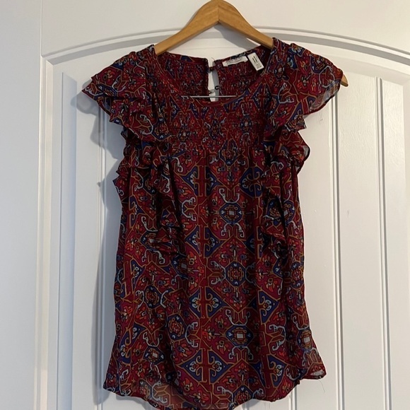 Meadow Rue by Anthropologie Flutter Sleeve blouse Size 4 - Picture 1 of 8